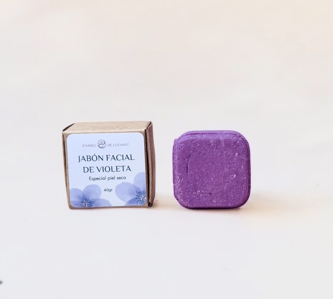 Limpiador facial sólido de violeta y yogur